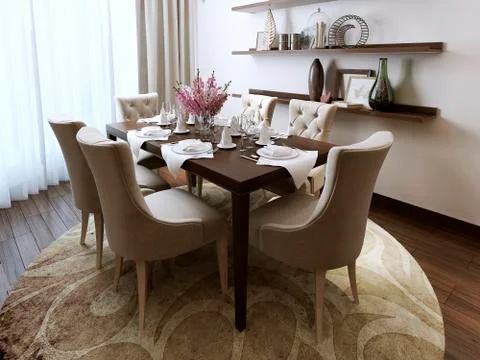 Dining classical style Stock Illustration