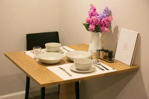 Dining corner for two in condominium Stock Photos