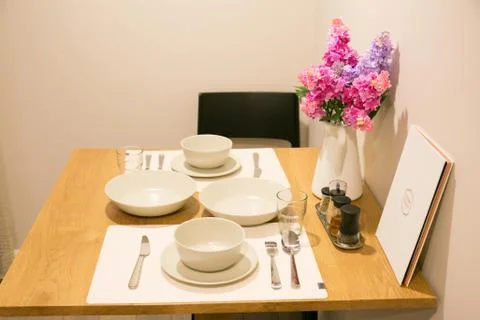 Dining corner for two in condominium Stock Photos