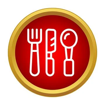 Dining cutlery icon representing restaurant menu and eating Stock Illustration