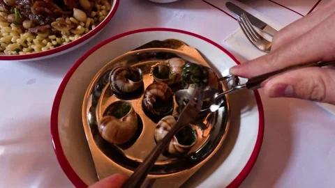 Dining on Escargot in Paris Stock Footage 302329083