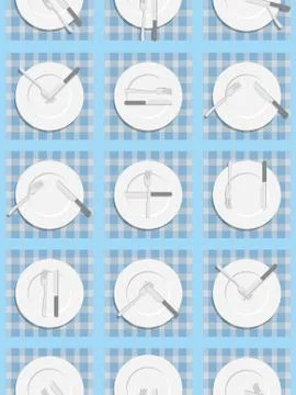 Dining etiquette seamless pattern. Background for menu of restaurant and Cafe Stock Illustration