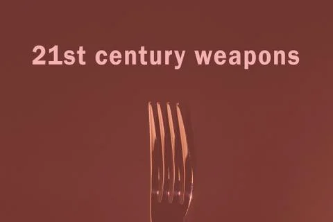 Dining fork on a colored background Stock-Fotos