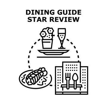 Dining guide concept with restaurant star review Stock Illustration