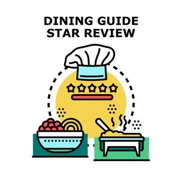 Dining guide star review concept vector illustration Stock Illustration
