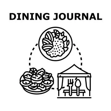 Dining journal concept representing tasteful culinary experience Stock Illustration