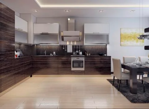 Dining kitchen modern style Stock Illustration