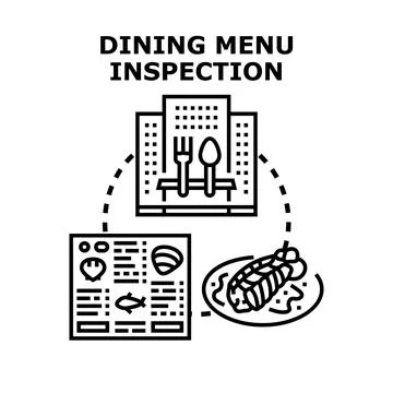 Dining menu inspection concept vector illustration Stock Illustration