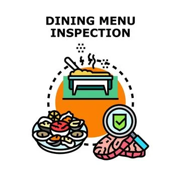 Dining menu inspection concept vector illustration Stock Illustration