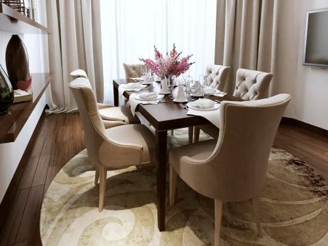 Dining neoclassical style Stock Illustration