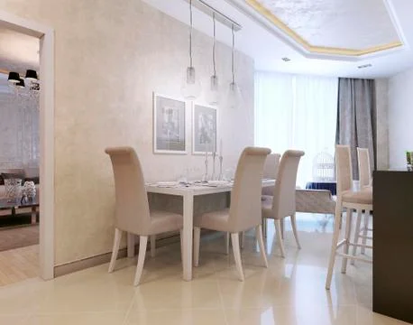 Dining neoclassical style Stock Illustration