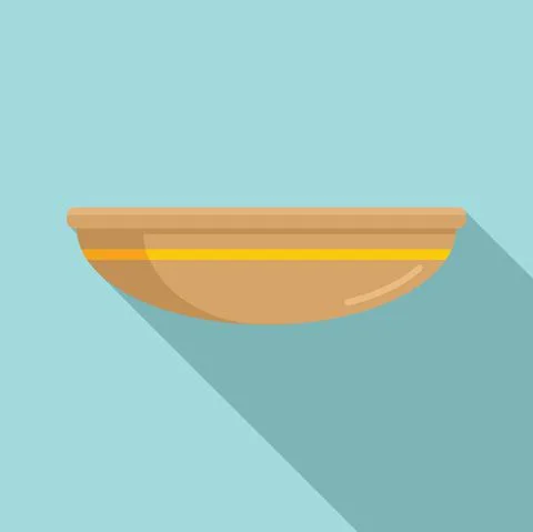 Dining plate icon flat vector. Lunch plate Stock Illustration