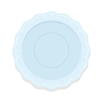 Dining plate with wavy edges top view flat isolated Stock Illustration