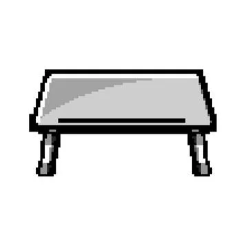 Dining portable lap desk pixel art vector illustration Ilustração Stock