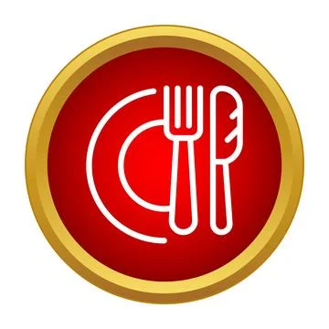 Dining restaurant menu plate fork knife icon 库存插图