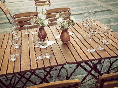 Dining in the restaurant, table manners Stock Photos