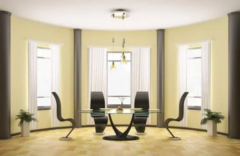 Dining room 3d Stock Illustration