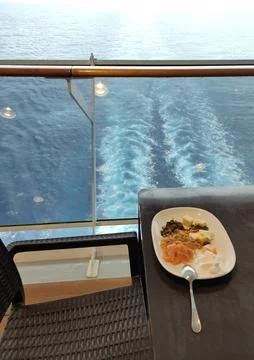 Dining Room Buffet aboard the abstract luxury cruise ship. Healthy breakfast at Stock-Fotos