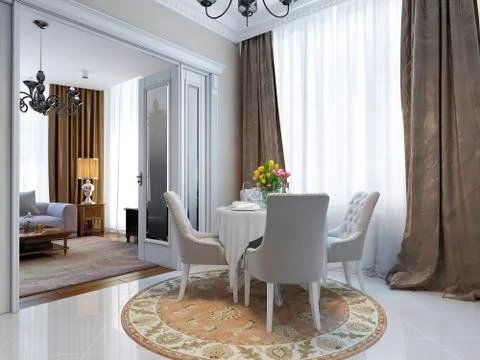 The dining room in classic style Stock Illustration