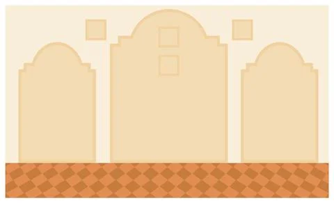 The dining room design flat vector illustration. Interior layout with floor and Stock Illustration