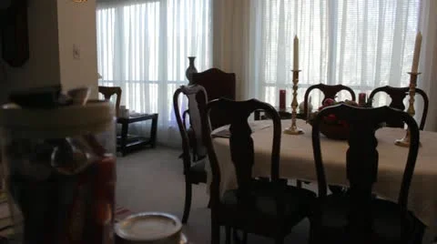 Dining Room - dolly left Stock Footage 12448088