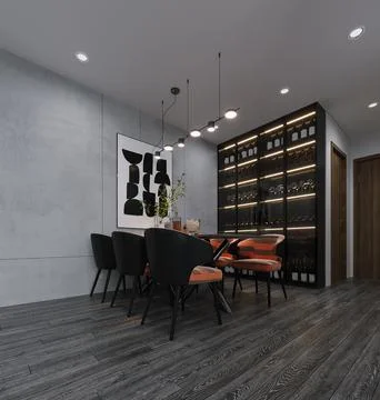 Dining Room A Guide to Modern Dining Furniture What to Look For Stock-Illustration