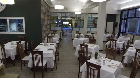 The dining room of a hotel Stock Footage 61597224