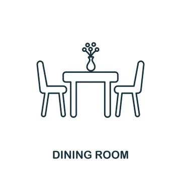 Dining Room icon. Simple element illustration. Dining Room outline icon design Stock Illustration
