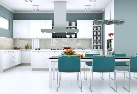 Dining room interior design in modern appartment Stock Illustration