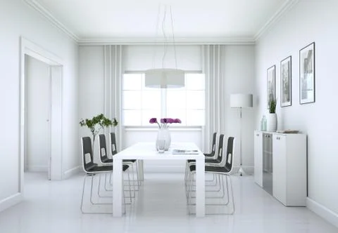 Dining room interior design in modern appartment Stock Illustration