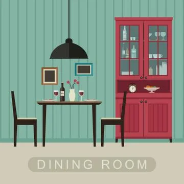 Dining room interior. Stock Illustration
