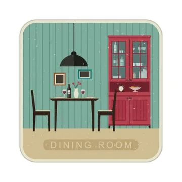 Dining room interior. Stock Illustration