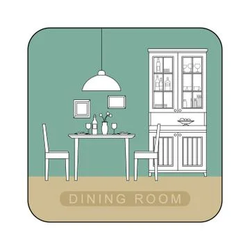 Dining room interior. Stock Illustration