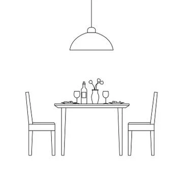 Dining room interior. Stock Illustration