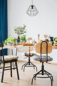 Dining room interior with lamp Stock-Fotos