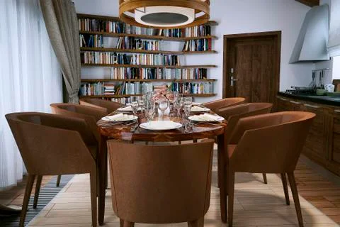 Dining room loft style Stock Illustration