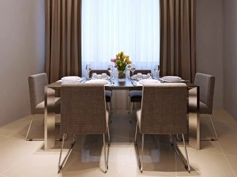 Dining room modern style Illustrazione stock