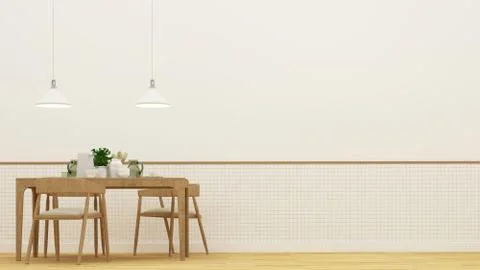 Dining room or restaurant - 3D Rendering Stock Illustration