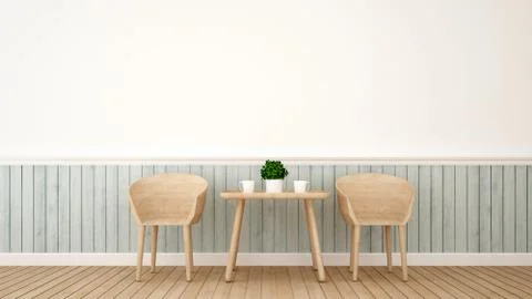 Dining room ro restaurant - 3D Rendering Stock Illustration