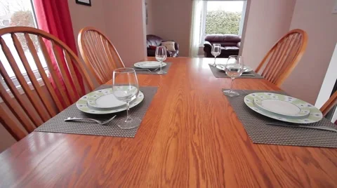 Dining room view from camera on gimbal Stock Footage 60266871