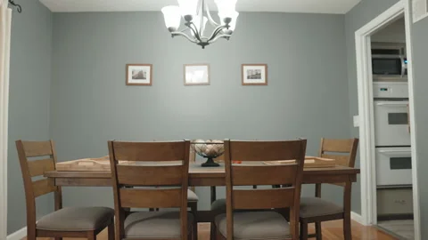 Dining Room walkthrough to living room Stock Footage