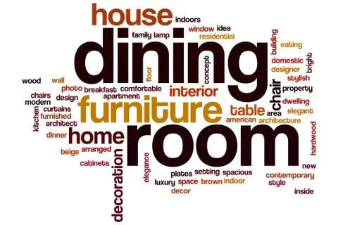 Dining room word cloud Illustrazione stock