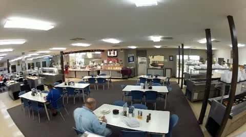 Dining room for workers pan timelapse.mp4 Stock Footage 11968372