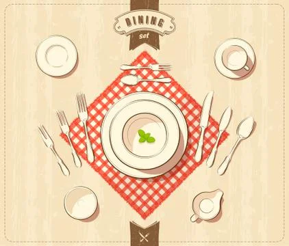 Dining set Stock Illustration