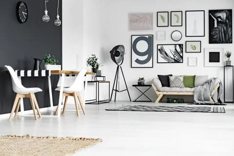 Dining space in lounge Stock Photos