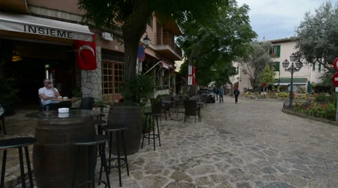 Dining on a Spanish Street Stock Footage 58799034