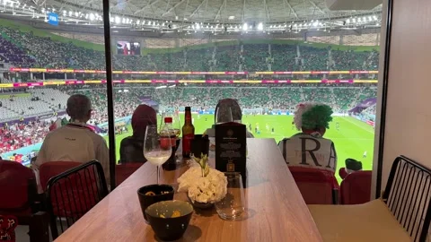 Dining at stadium al thumama in Doha Qatar to watch the football game Vidéo 229755964