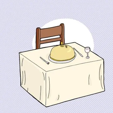 Dining table and chair Stock Illustration