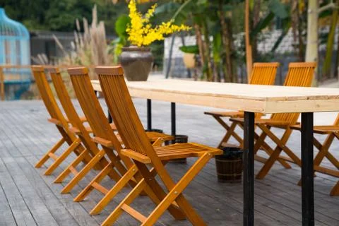 Dining table and chair Stock Photos