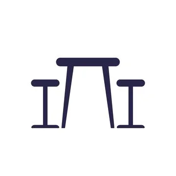Dining table and chairs icon, vector sign Illustrazione stock